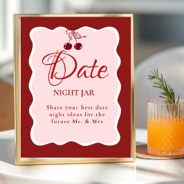Poster Noite de encontro Sinal de casamento de valentine 