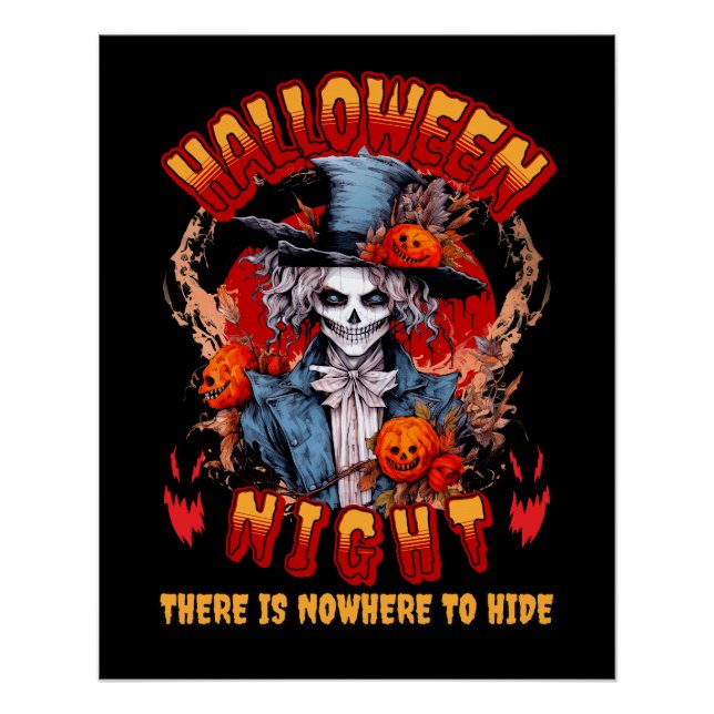 Póster Noite De Halloween Não Há Lugar Para Esconder (Frente)