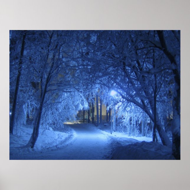Poster Noite de inverno de neve (Frente)