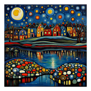 Póster Noite de inverno no lago 9