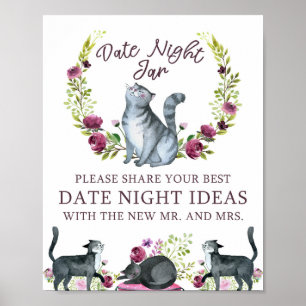 Poster Noite de Jantar do Chá de Noiva Jar Gato Tema Sina