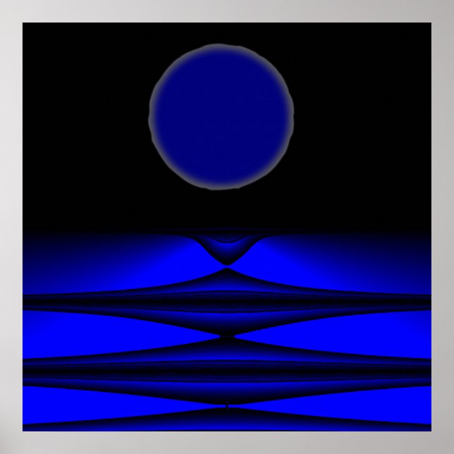 Poster noite de lua de cheio alienígena (Frente)