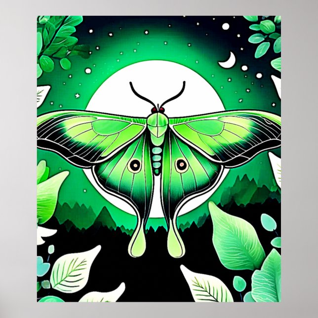 Poster Noite de Moth lunar (Frente)