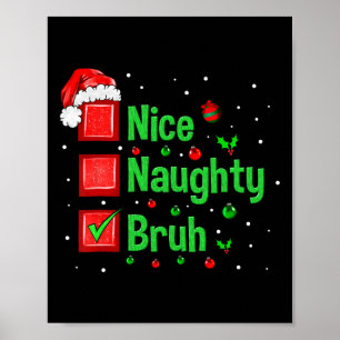 Poster Noite de Natal Bela, Maldita Bruh Engraçado Lista
