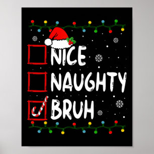Poster Noite de Natal Bela, Maldita Bruh Engraçado Lista