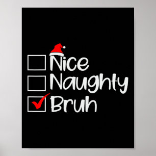 Poster Noite de Natal Bela, Maldita Bruh Engraçado Lista