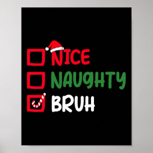 Poster Noite de Natal Bela, Maldita Bruh Engraçado Lista