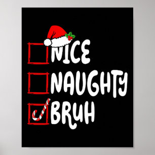 Poster Noite de Natal Bela, Maldita Bruh Engraçado Lista 