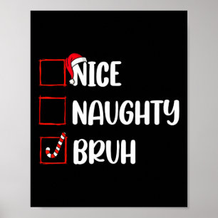 Poster Noite de Natal Bela, Maldita Bruh Engraçado Lista