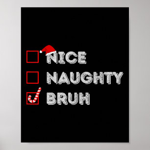 Poster Noite de Natal Bela, Maldita Bruh Engraçado Lista
