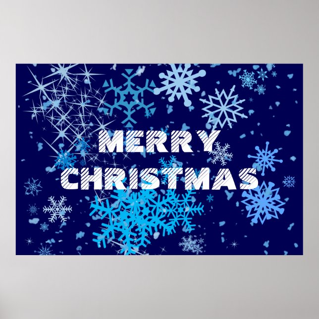 Póster Noite de Natal em queda de neve (Frente)