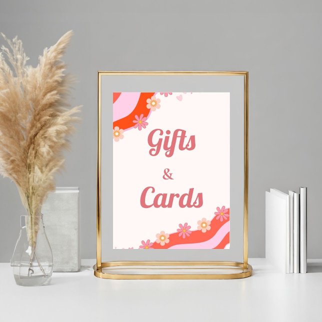 Poster Noite de presente e cartão de margarida de Groovy (Criador carregado)