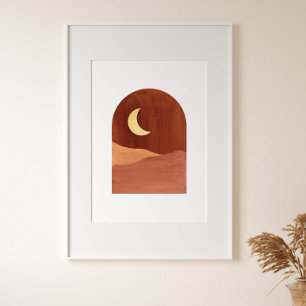Poster Noite de Terracotta, paisagem abstrato