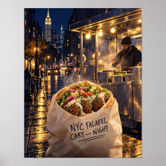 Poster Noite do Carro de Falafel de NYC