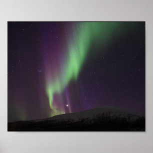 Poster Noite do céu da aurora boreal de Alaska bonita