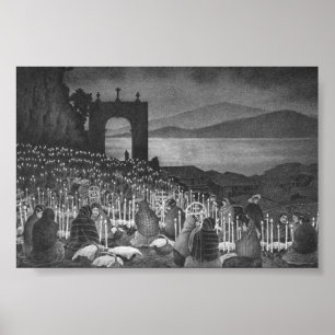 Póster Noite do Morto. Janitzio, México. Cerca de 1958