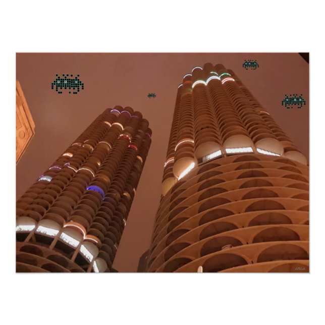 Póster Noite dos Invasores da Marina City (Frente)