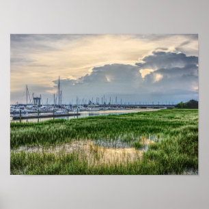 Poster Noite Em Charleston Harbor
