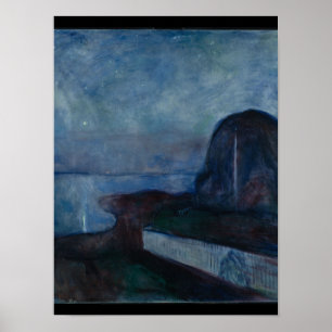 Póster Noite estelar do pintor simbólico Edvard Munch