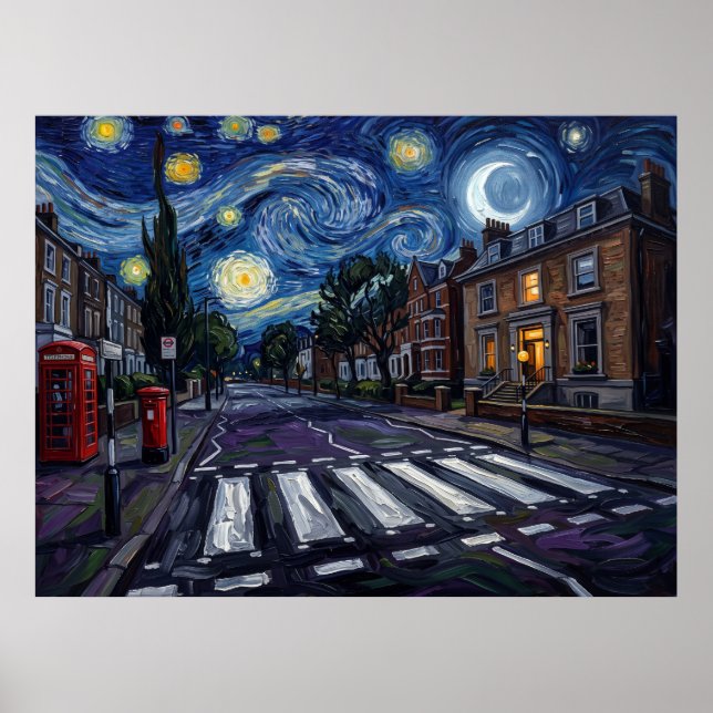 Poster Noite Estrelada da Abbey Road (Frente)