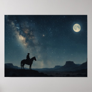Poster Noite Estrelada do Deserto Impresso - Via Láctea O