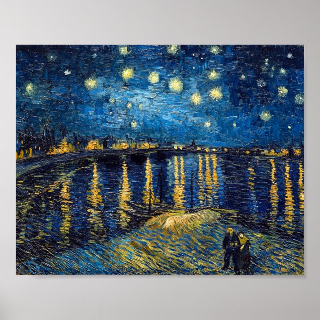 Poster Noite Estrelada no Ródano | Van Gogh | (Frente)