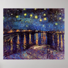 Poster Noite estrelada sobre o Rhone por Van Gogh