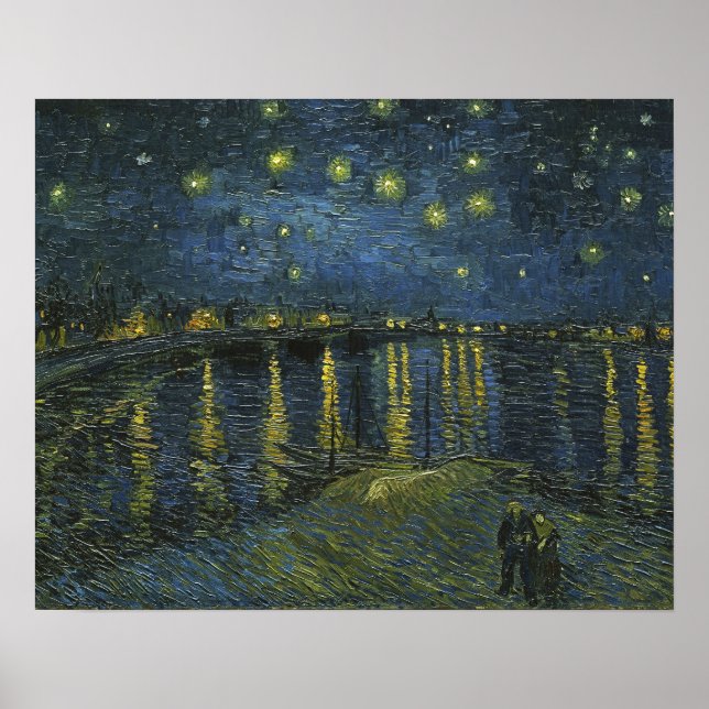 Poster Noite Estrelada sobre o Ródano, Vincent van Gogh (Frente)