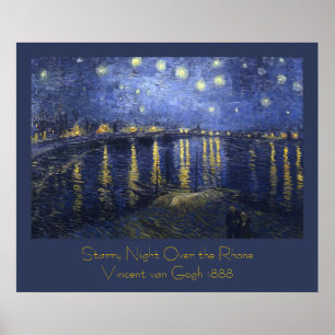 Poster Noite estrelado sobre o Rhone por Vincent van Gogh