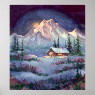 PÓSTER NOITE LOG CABIN POR SHARON SHARPE