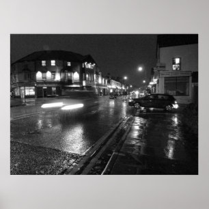 Póster Noite molhada, estrada Cardiff de Salisbúria (3)