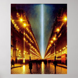 Poster Noite Molhada no estilo Impressionista Moderno de