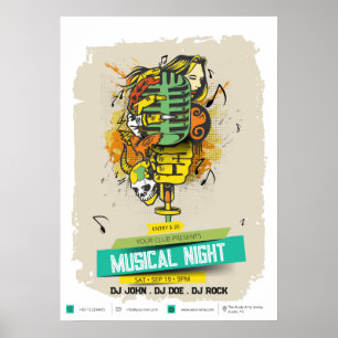 Poster Noite Musical - DJ & Club Art