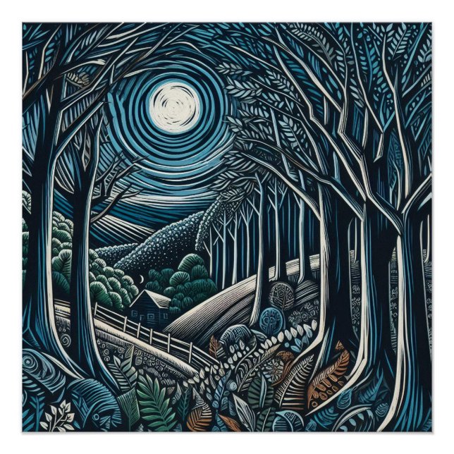 Póster Noite na floresta (Frente)