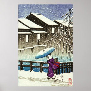 Poster Noite Nevosa Kawase Hasui 1930s