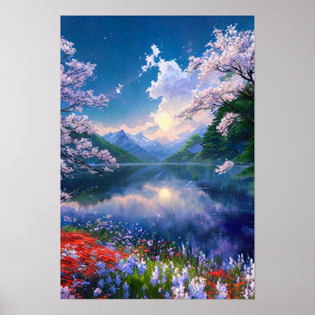 Poster Noite no lago Enchanting (Frente)