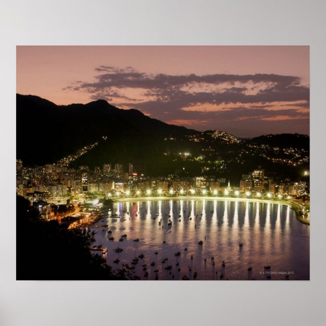 Póster Noite no Rio de Janeiro, Brasil (Frente)
