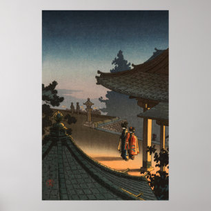 Poster Noite no Templo de Miidera por Tsuchiya Koitsu