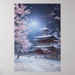 Poster Noite pacífica de inverno no Templo