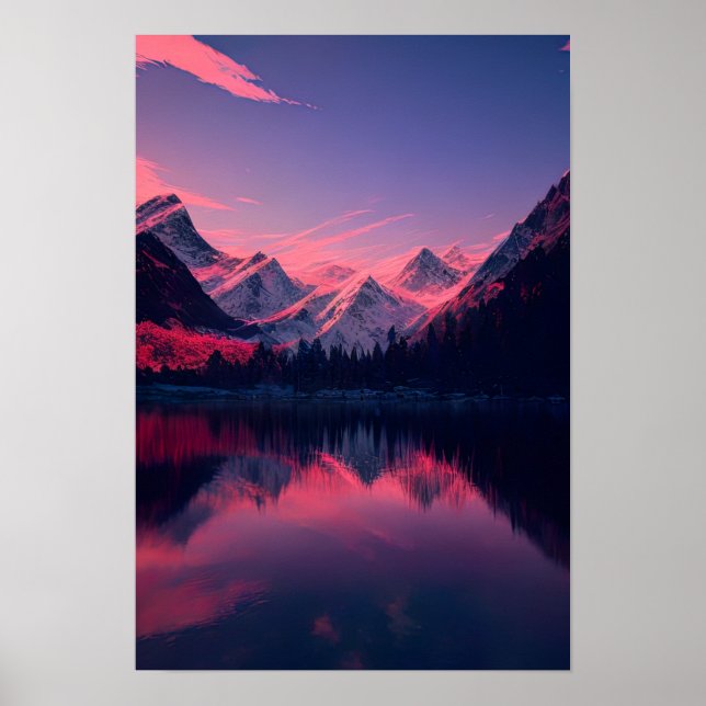 Poster Noite rosa no lago (Frente)