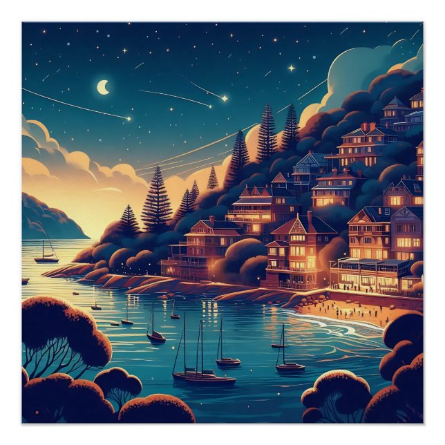 Póster Noite Sonhadora na Costa (Frente)