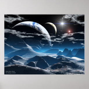 Póster Noites azuis profundas