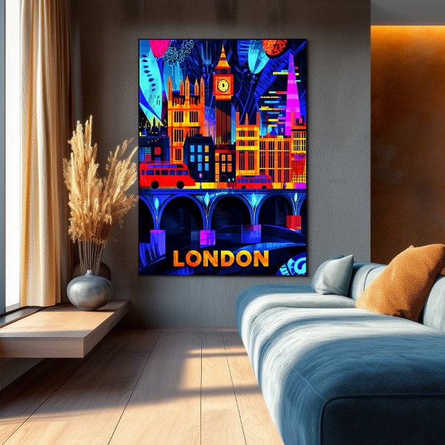 Poster Noites de Londres - Arte de paisagem urbana vibran (Criador carregado)