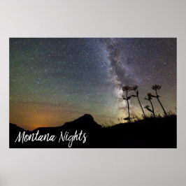 Poster Noites de Montana com montanhas e flores da Via Lá