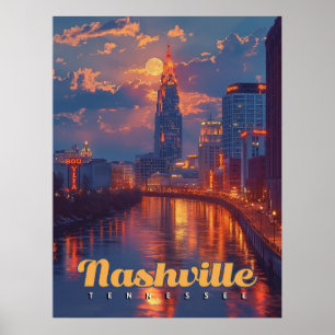 Poster Noites de Nashville: Reflexões no Skyline