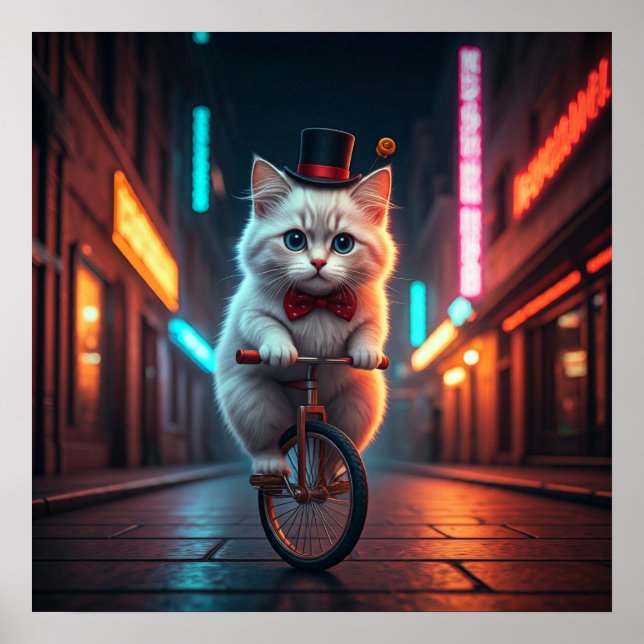 Poster Noites de Neon, Voos Felinos (Frente)