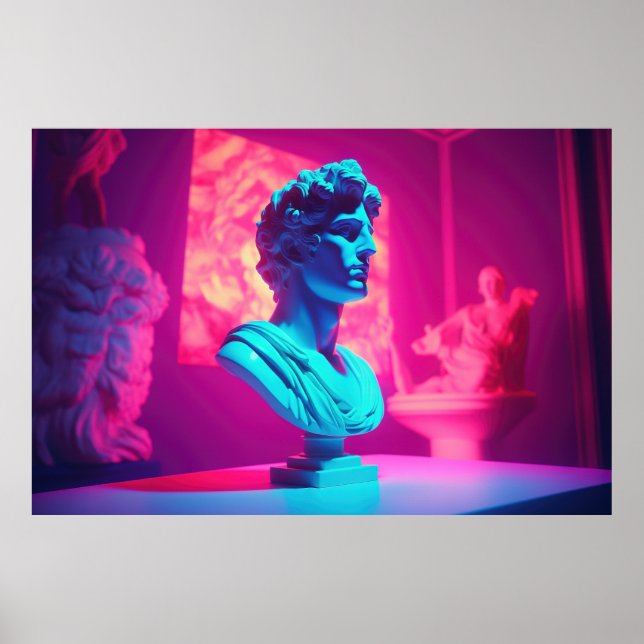 Poster Noites Olímpicas: Vaporwave Ode à mitologia grega (Frente)