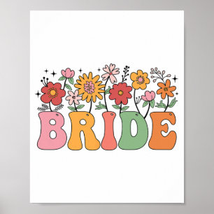 Poster Noiva Bache de Casamento do Partido Floral Bridal