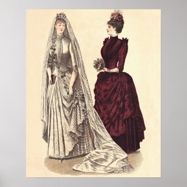 Poster Noiva Casamento Feminino Vintage (Frente)