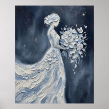 Noiva Celestial Azul Impasto Silhueta